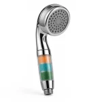 سر دوش فیلتردار دلفین نمای زاویه‌دار با کارتریج‌های اسانس آبی، سبز و نارنجی