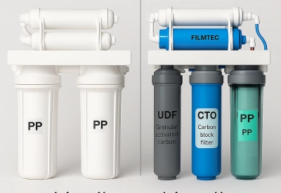 مقایسه دستگاه تصفیه آب ۶ مرحله‌ای اصلی با مدل تقلبی؛ ظاهر مشابه اما عملکرد متفاوت