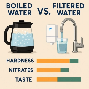 مقایسه سختی آب، نیترات و طعم بین آب جوشیده و آب تصفیه‌شده خانگی