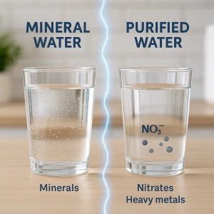 مقایسه ترکیب شیمیایی آب معدنی و آب تصفیه‌شده از نظر املاح و آلاینده‌ها