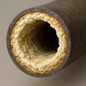  لوله پکیج پر از رسوب آهکی